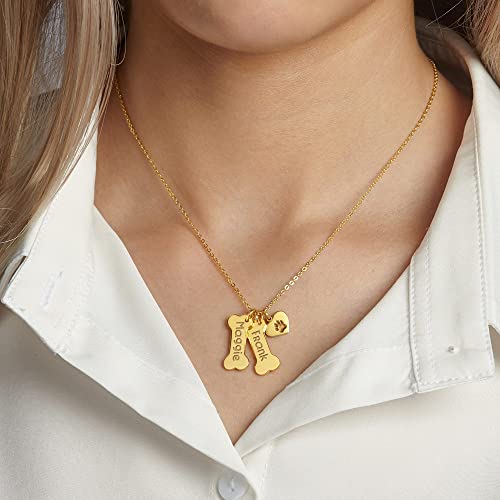 Dog Mom Necklace, Dog Lover Gift, Dog Bone Necklace, PawPrint Necklace
