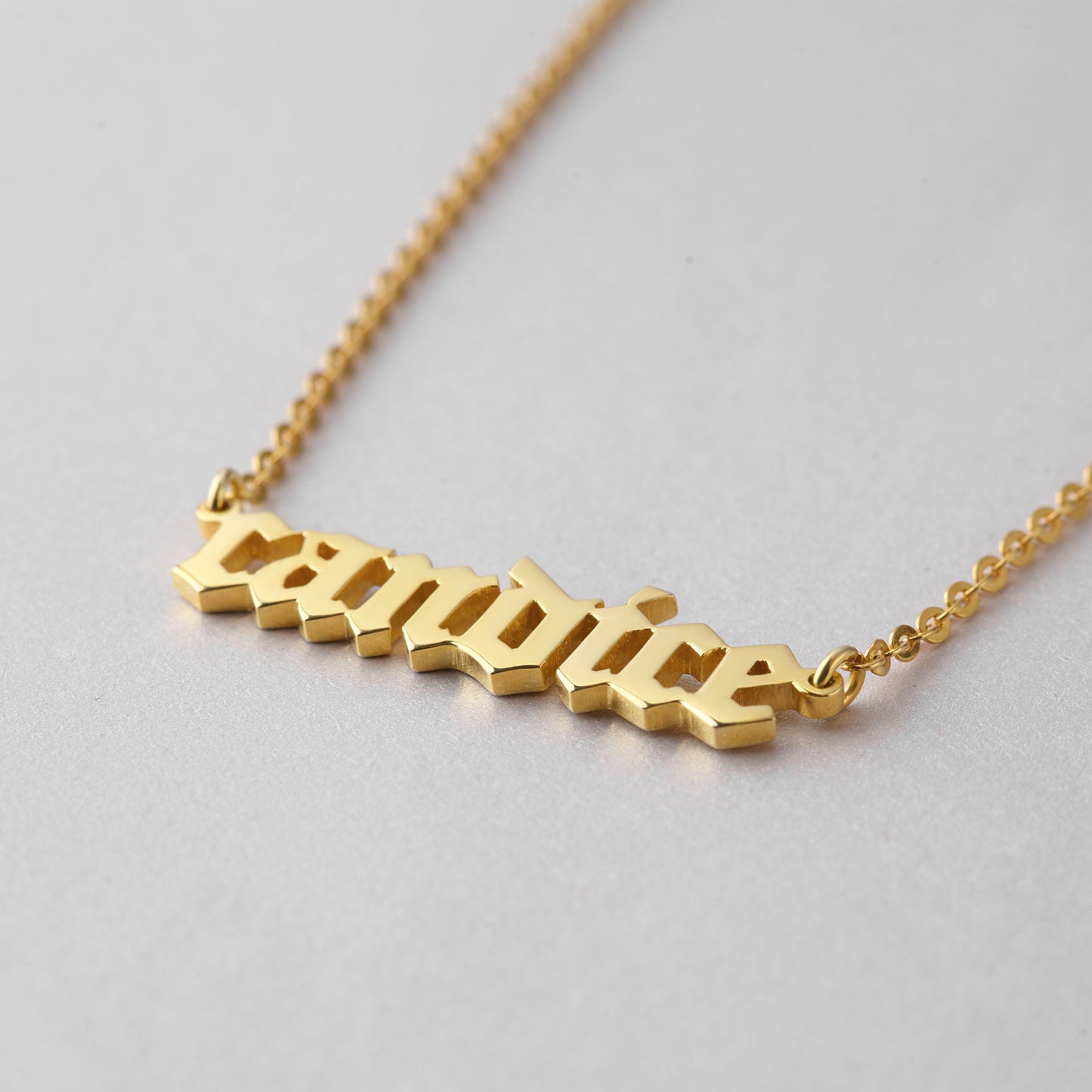 Old English Name Necklace, Teen Girls Necklace, Gothic Name Necklace