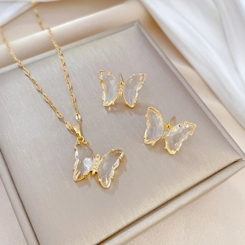 Elegant butterfly Gold Plated Jewelry set
