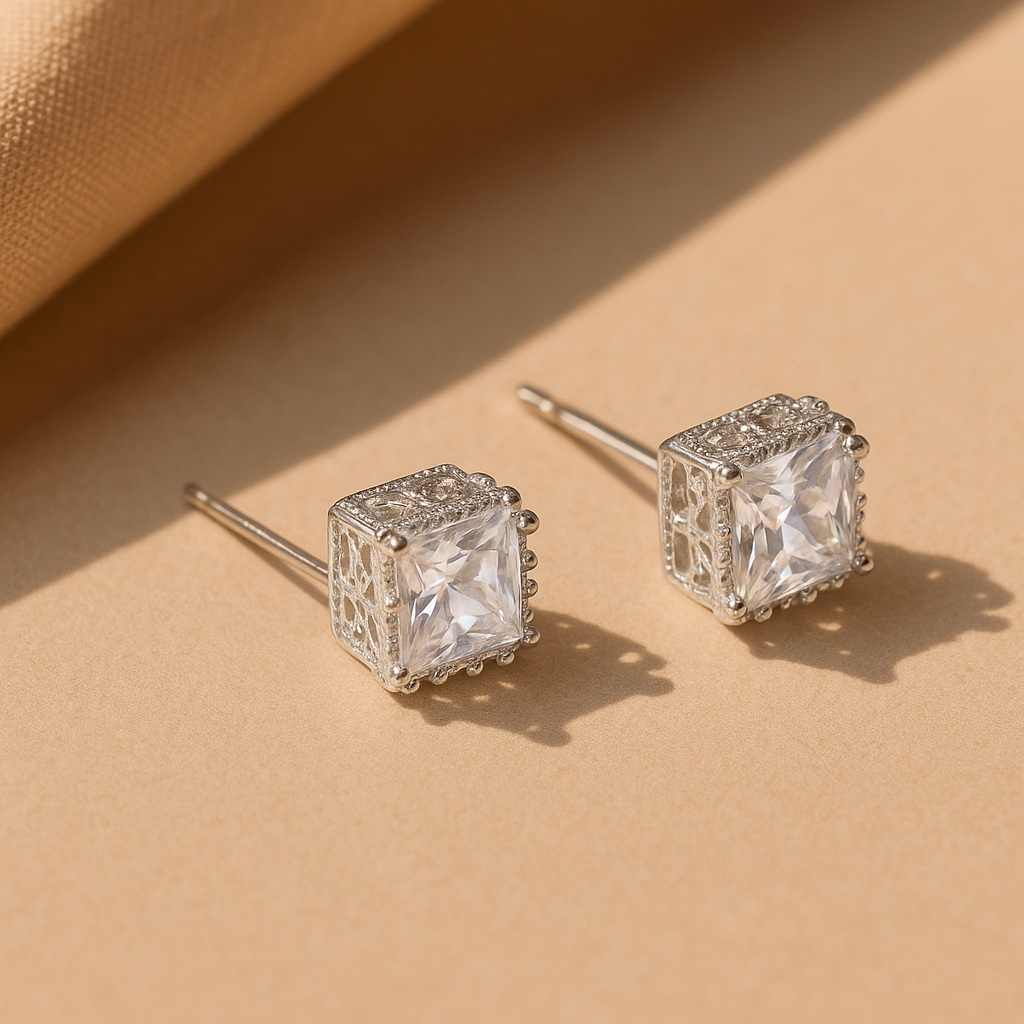 1 Pair Elegant Minimalist Water droplets Plating Inlay Copper Zircon White Gold Plated Drop Earrings Ear Stubs