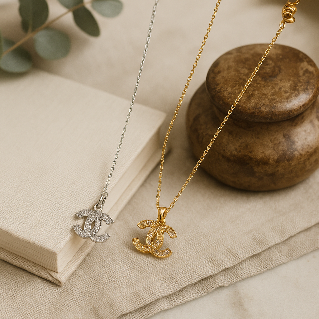 Geometric Titanium Steel 18K Gold Plated Necklace Xiaoxiangfeng CC
