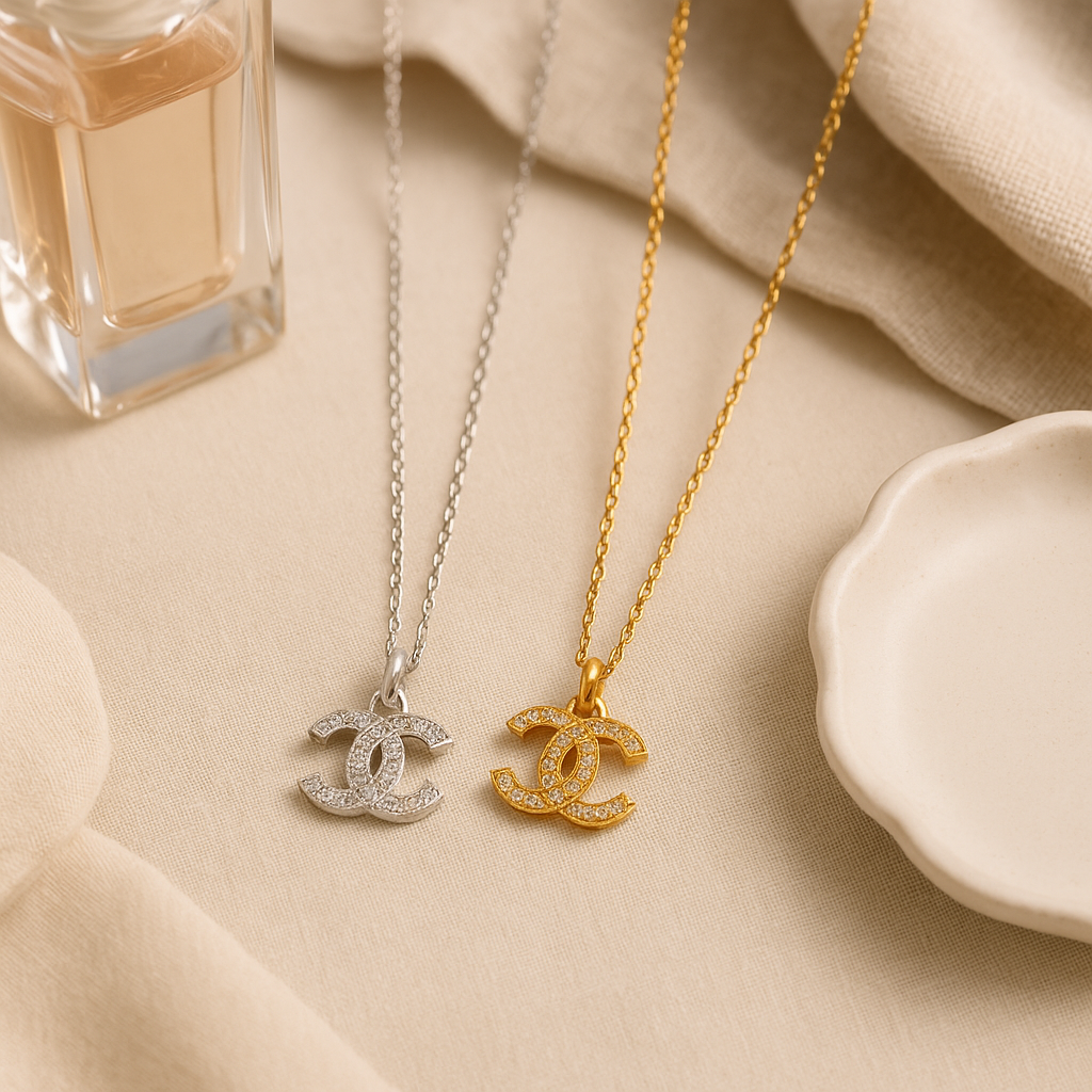 Geometric Titanium Steel 18K Gold Plated Necklace Xiaoxiangfeng CC