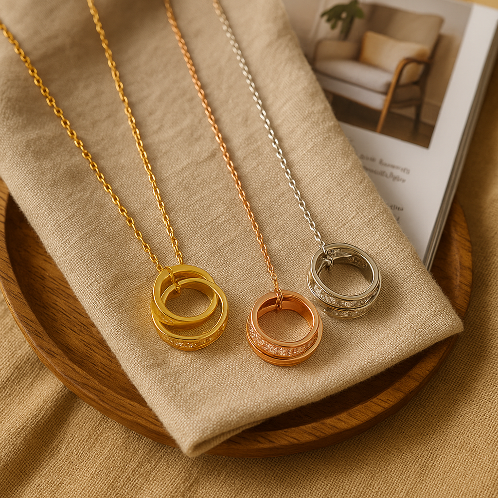 Geometric Titanium Steel 18K Gold Plated Necklaces