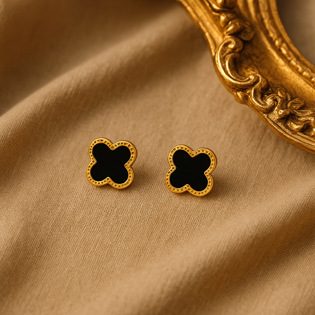 Quadrilateral Geometric Stainless Steel 18K Gold Plated earrings