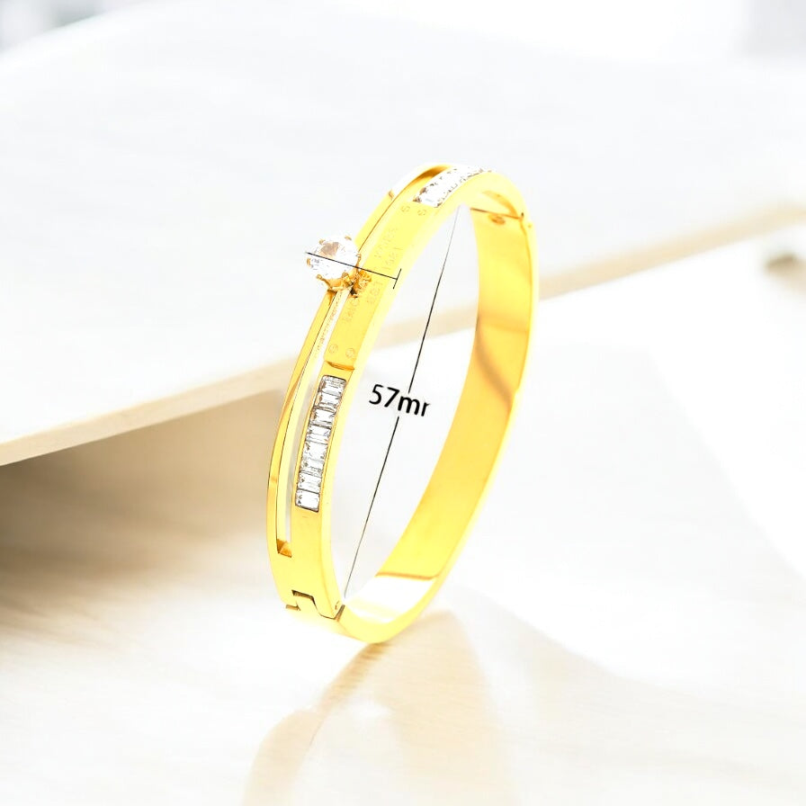 Star Titanium Steel 18K Gold Plated Bangles