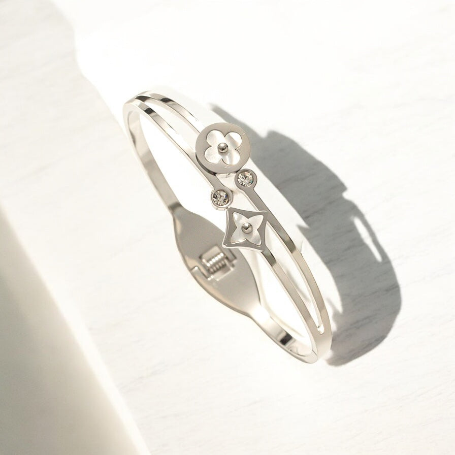 Natural Titanium Steel 18K Gold Plated Bangles