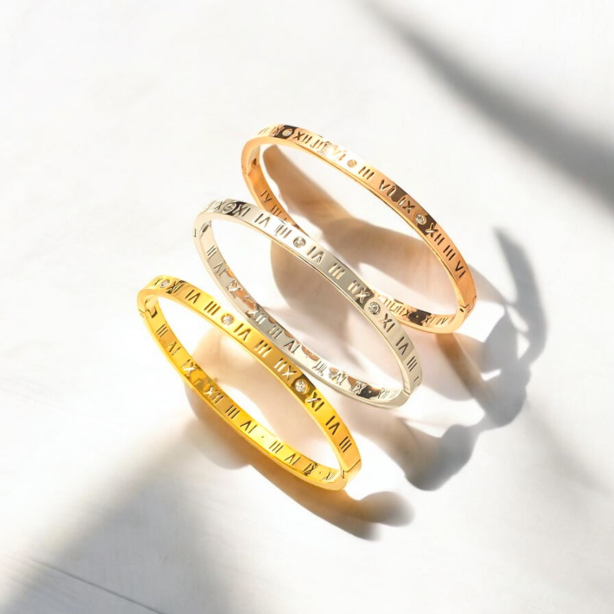 Titanium Steel 18K Gold Plated Bangles