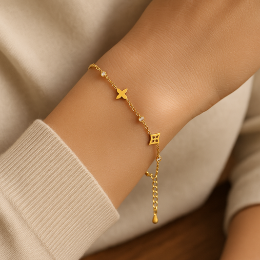 Geometric Titanium Steel 18K Gold Plated Bracelets