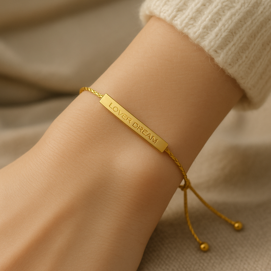 Stainless Steel 18K Gold Plated Acrylic Artificial Rhinestones letter pull Bracelets