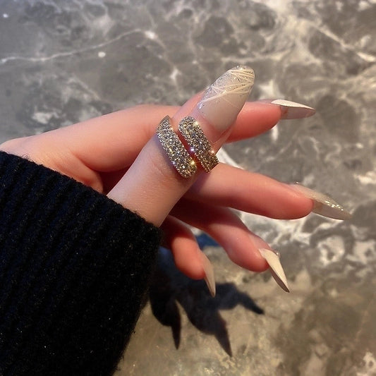 Gold Plated Diamond open Ring Design Luxury High Quality