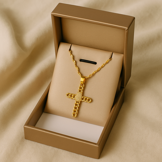 Retro Classic Shiny Crystal Cross Necklace Women Fashion Cubic Neck Religious Jewelry Gift