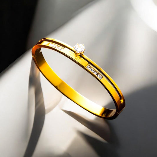 Star Titanium Steel 18K Gold Plated Bangles