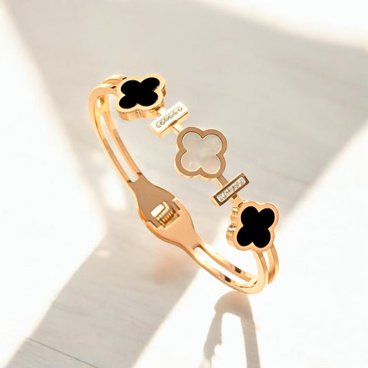 Natural Titanium Steel 18K Gold Plated Bangles