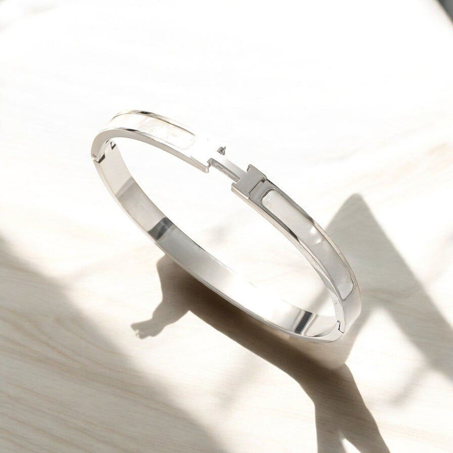 Natural Titanium Steel 18K Gold Plated Bangles